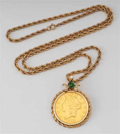 Lot - U.S. $20 LIBERTY GOLD COIN NECKLACE