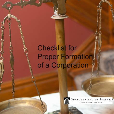 Checklist for Proper Formation of a Corporation – Spangler and de ...