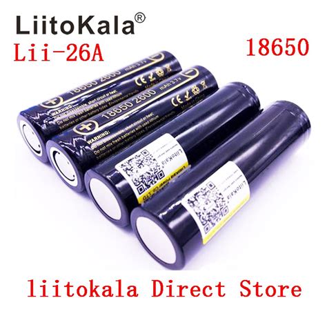 Hk Liitokala Lii 26a 3 7v 18650 2600 Mah Li ion Bateria Recarregável As