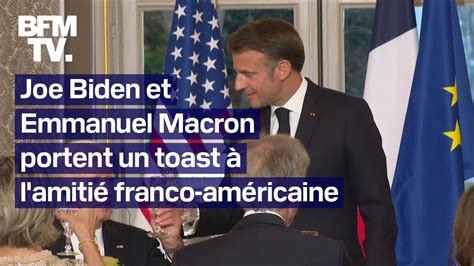 Dîner d État le toast d Emmanuel Macron et Joe Biden en intégralité