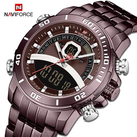 Naviforce Reloj De Cuarzo Luminoso Para Hombre Cron Grafo Informal De