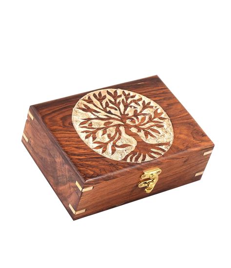 Rosewood Handmade Wooden Urn Tree Of Life Engraving Handcarved