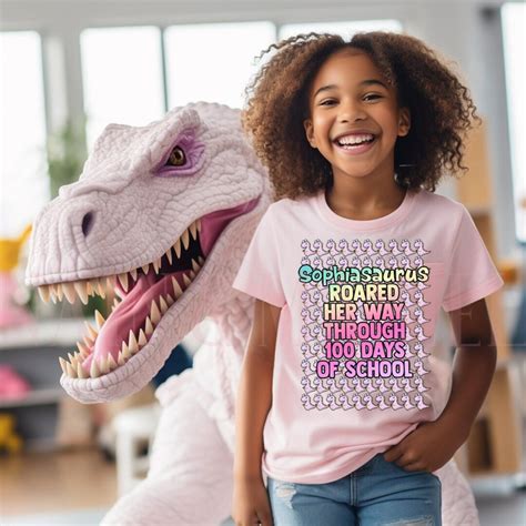 100 Days Of School Shirt Girl Dinosaur Dinosaur 100 Days Shirt Girls