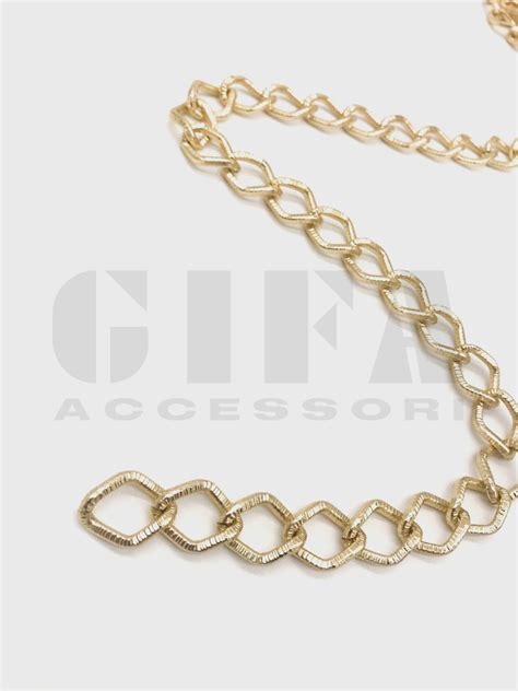 Catena In Alluminio Grumetta Quadro Diamantata Oro 7459 GIFA Accessori