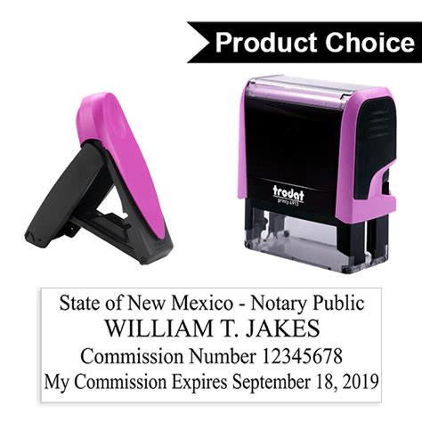 New Mexico Notary Pink Stamp Rectangle All State Notary Supplies