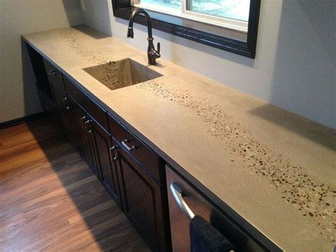 Concrete Counter With Stone Inlay Kitchen Remodel Countertops Concrete Countertops Kitchen