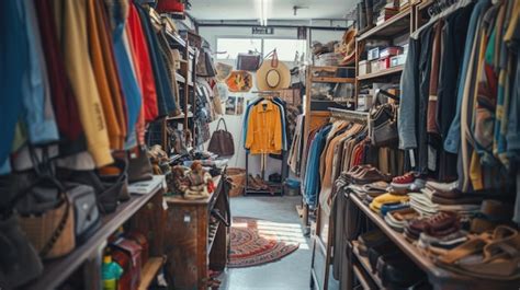 Premium Photo Vintage Clothing Store Interior With Assorted Fashion Items