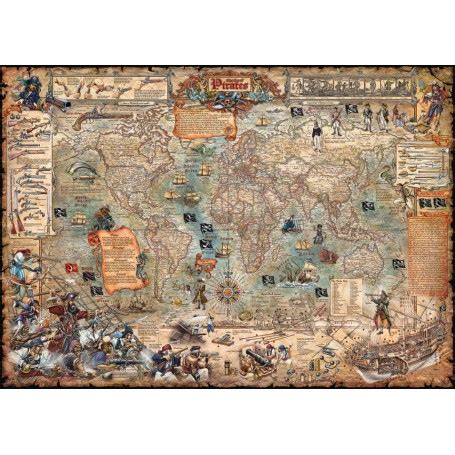 Puzzle Heye Mapa Del Mundo Pirata De Piezas Kubekings