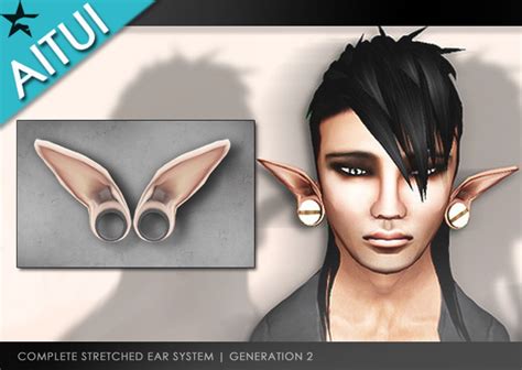 Second Life Marketplace Aitui Sculpted Stretched Ears Elven Tilt Free