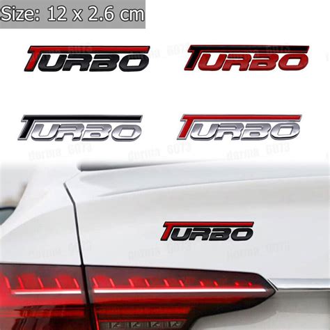 Turbo D Metal Zinc Alloy Car Logo Fender Emblem Rear Trunk Badge