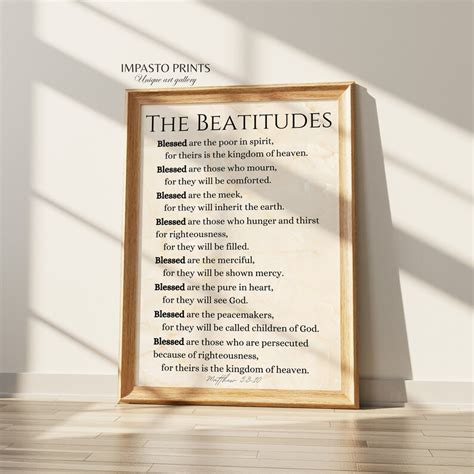 Beatitudes Wall Art Beatitudes Printable Christian Wall Etsy