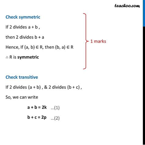 Check Whether Relation R In Set Z Of Integers Defined As R A B