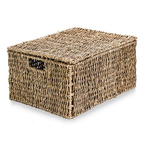 Seagrass Basket With Lid Picnic Hamper Rattan Eco Friendly Etsy