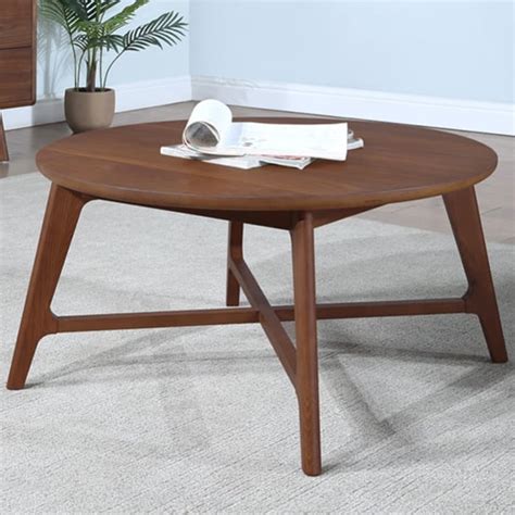 Cairo Wooden Coffee Table Round In Walnut Furniture In Fashion