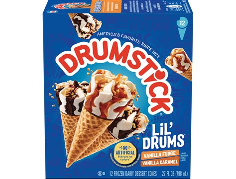 Lil’ Drums® Vanilla with Fudge Swirls and Vanilla with Caramel Swirls Sundae Cones | Drumstick®