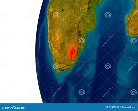 Lesotho On Model Of Planet Earth Stock Illustration Illustration Of