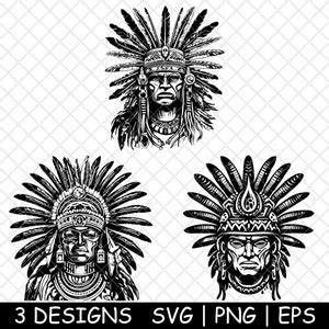 Ancient Aztec Male Warrior Army Feathered Headdress Png Svg Eps Cricut