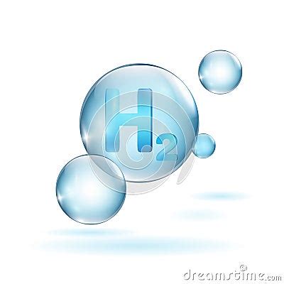 H2 Molecule Symbol Blue Hydrogen Production Concept Cartoon Vector