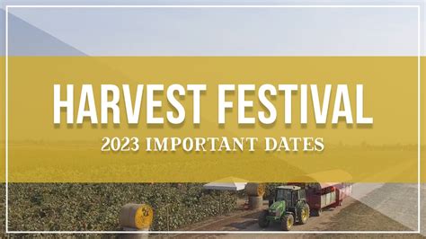 Harvest Festival Important Dates Youtube