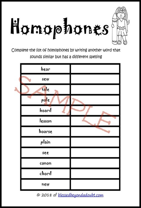 Free Homophone Worksheets Grades Blessed Beyond A Doubt