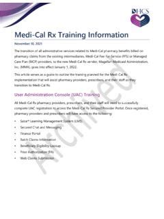 Medi Cal Rx Training Information Medi Cal Rx Training Information Pdf