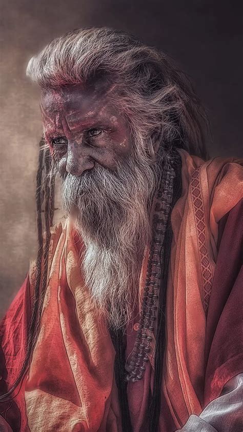 Indian Man Beard India Long Hair Old Old Man Portrait Hd Phone