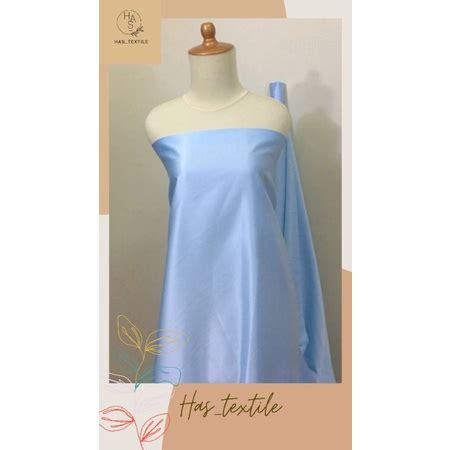 Jual Kain Satin Velvet Premium Warna Baby Blue Biru Muda Bahan Seragam