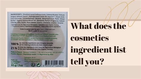 What does the cosmetics ingredient list tell you?