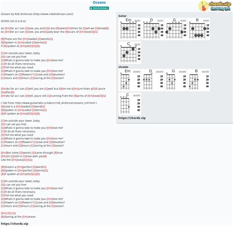 Chord Oceans Rob Dickinson Tab Song Lyric Sheet Guitar Ukulele Chords Vip