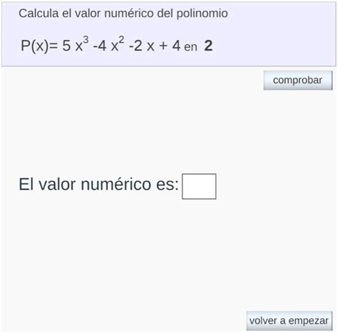 Scorm De Valor Numérico De Un Polinomio