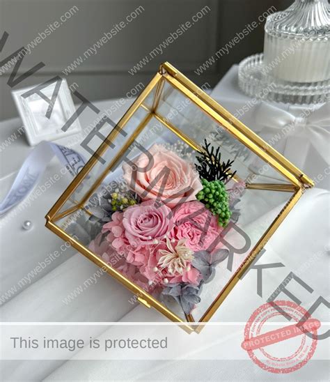 Würfel Terrarium rosa Blumen Art Floral Moderne Blumen