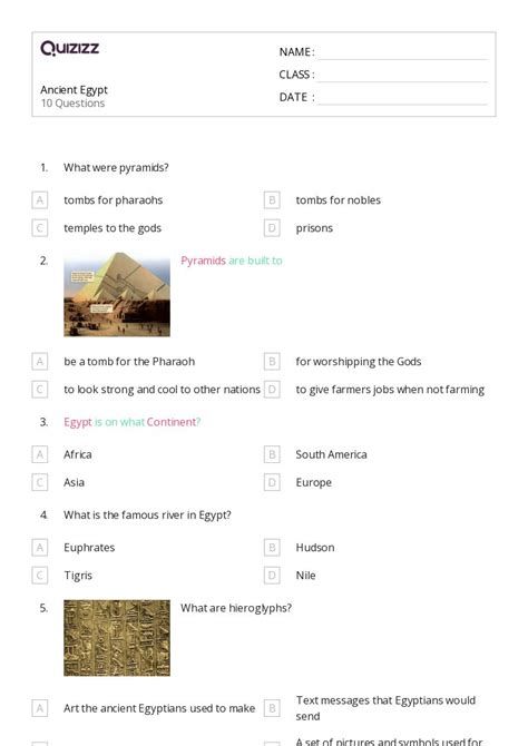 50 Ancient Egypt Worksheets For 6th Year On Quizizz Free Printable