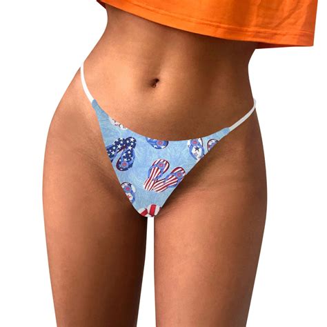 6 Packs Underwear For Women Falg Prints Thong Colors Optiont Lingerie G