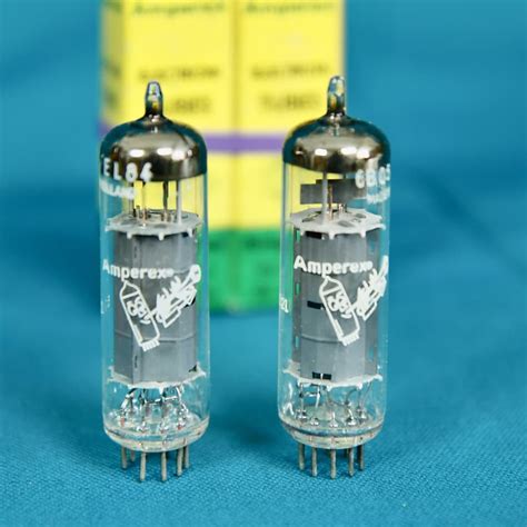 Sweet Matched Pair Of Amperex Bugle Boy EL84 Vacuum Amplifier Reverb