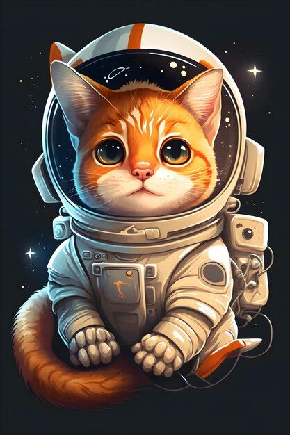 Lindo Gato Astronauta Foto Premium