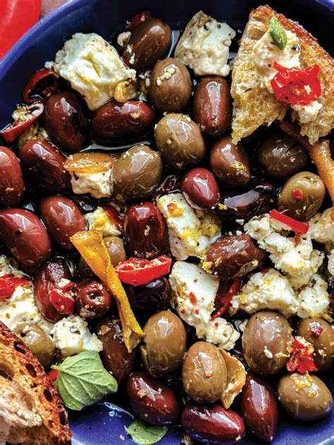 Marinated Olives With Feta Lemon And Garlic The Greek Foodie