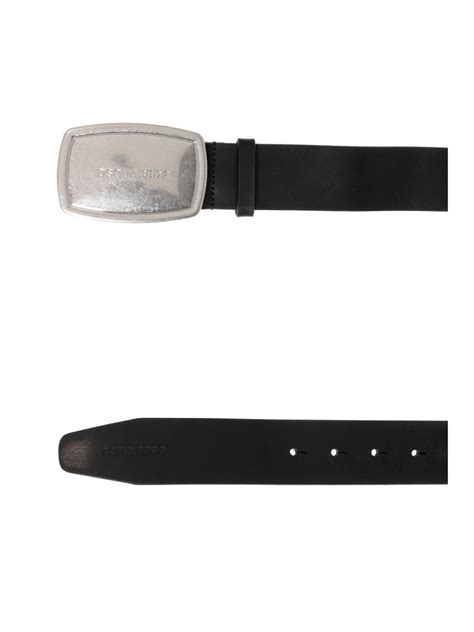 Dsquared Logo Engraved Leather Belt Black Farfetch