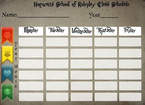 Hogwarts Class Schedule By Https Deviantart