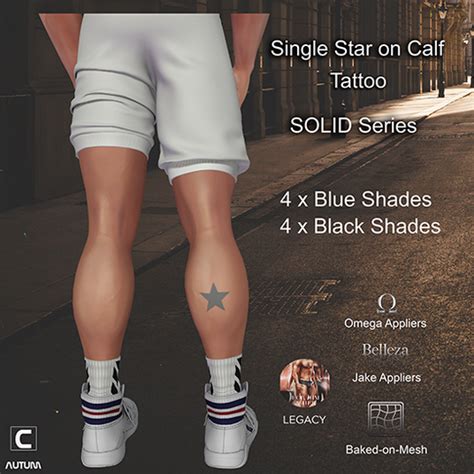 Second Life Marketplace Autum Right Calf Star Tattoo Solid Set [boxed