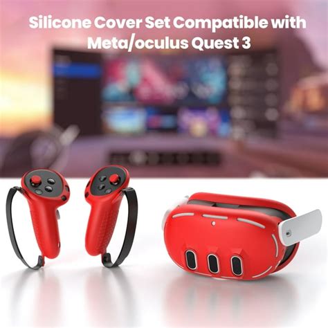 Jmianeodark Vr Sets Silicone Cover For Meta And Oculus Red