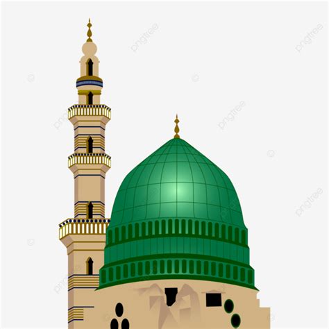 Minaret Of Madinah Sharif In Holy Mosque Vector Background Design