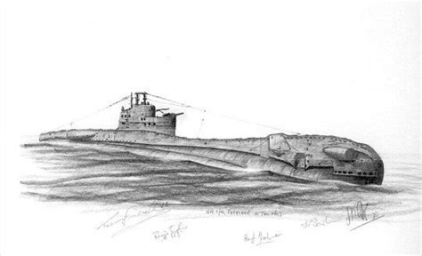 Hms Thrasher Submarine Pencil Drawing Submarine Drawing Royal Navy