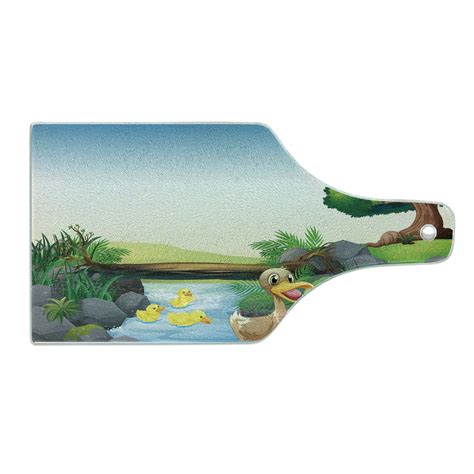 Rubber Duck Cutting Board Cartoon Mother And Ducklings River Fun Farm