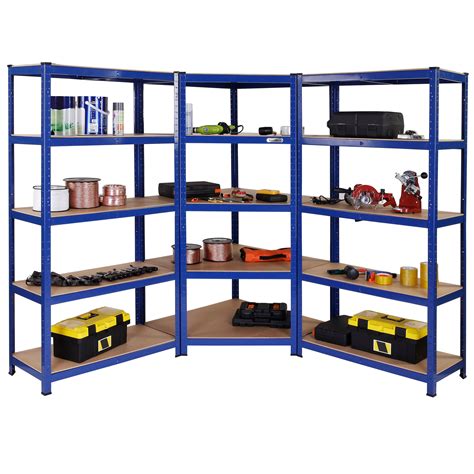 VonHaus 5 Tier Heavy Duty Steel MDF Corner Racking Shelving Unit EBay