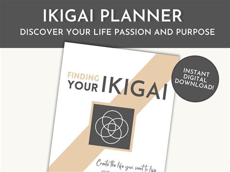 Find Your Ikigai Printable Worksheet Ikigai Planner Ikigai Worksheet