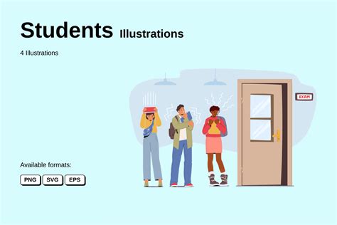 Students Illustration Pack - 4 Free Download School & Education ...