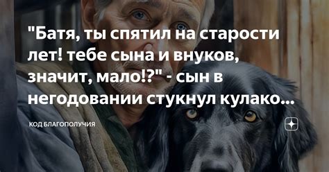 "Батя, ты спятил на старости лет! тебе сына и внуков, значит, мало ...