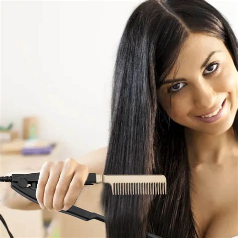 Lizheee Electric Straight Hair Comb Function Electric Copper Comb Dry And Wet Use Fast Heating