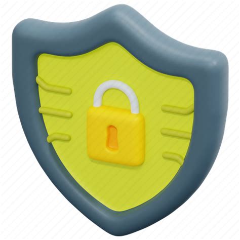 Shield Padlock Lock Cyber Digital Security Secure 3d Illustration Download On Iconfinder