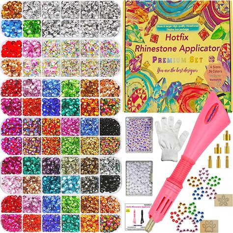 Worthofbest Hotfix Applicator Tool Bedazzler Kit With Hot Fix Crystals